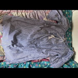 Blue and white strip summer dress